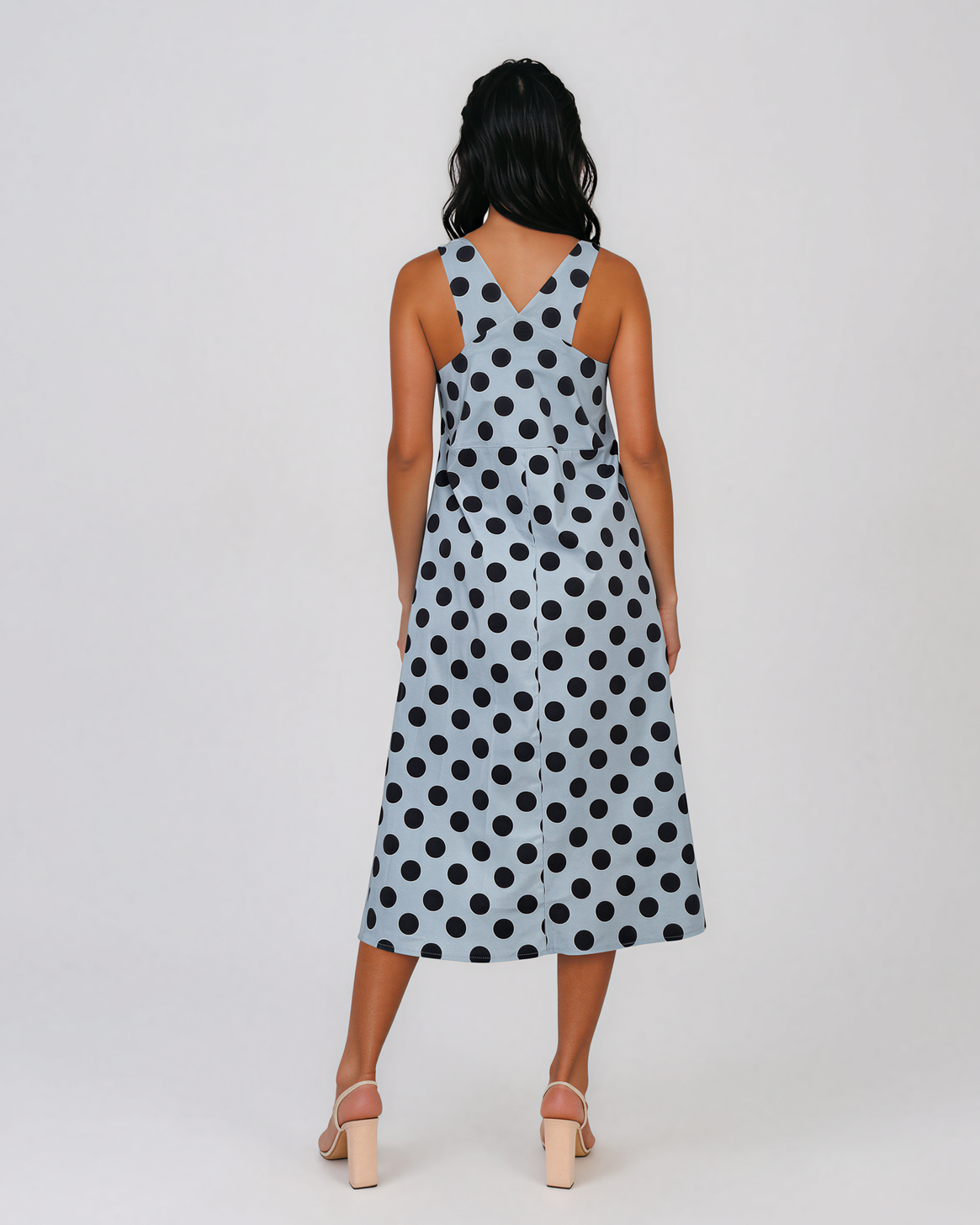 Rochie sarafan cu buline bleu HL127