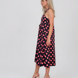 Rochie sarafan cu buline bleumarin HL127