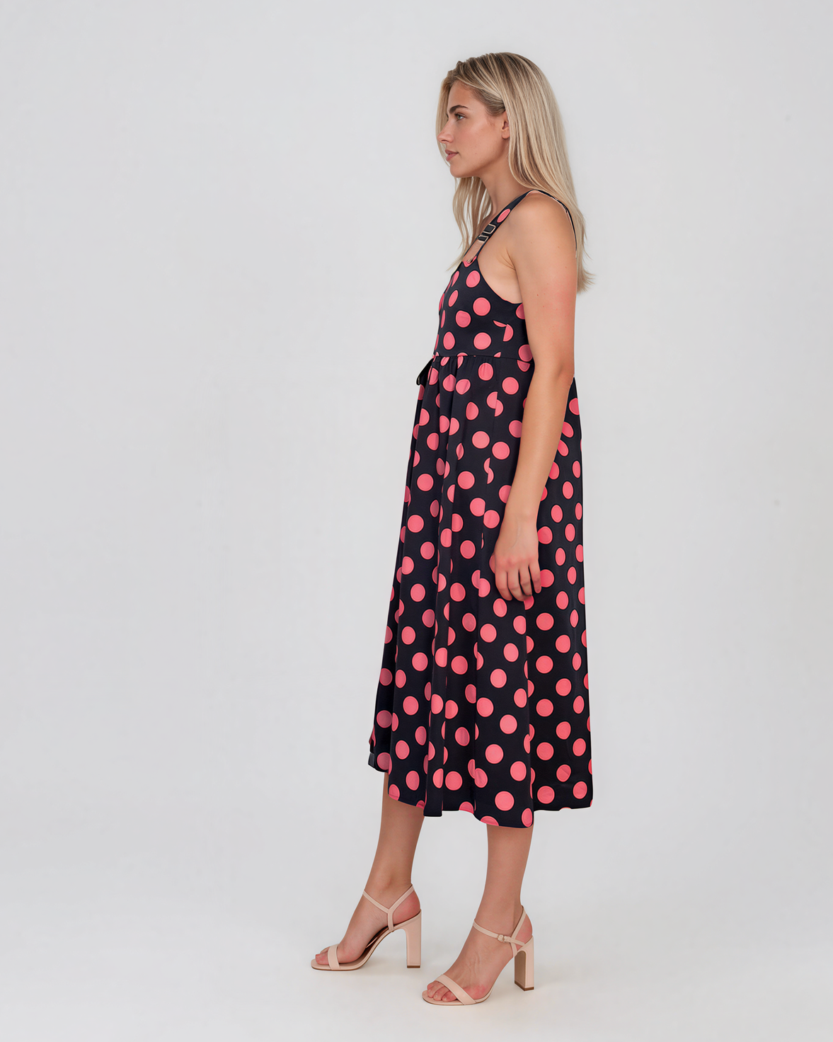 Rochie sarafan cu buline bleumarin HL127
