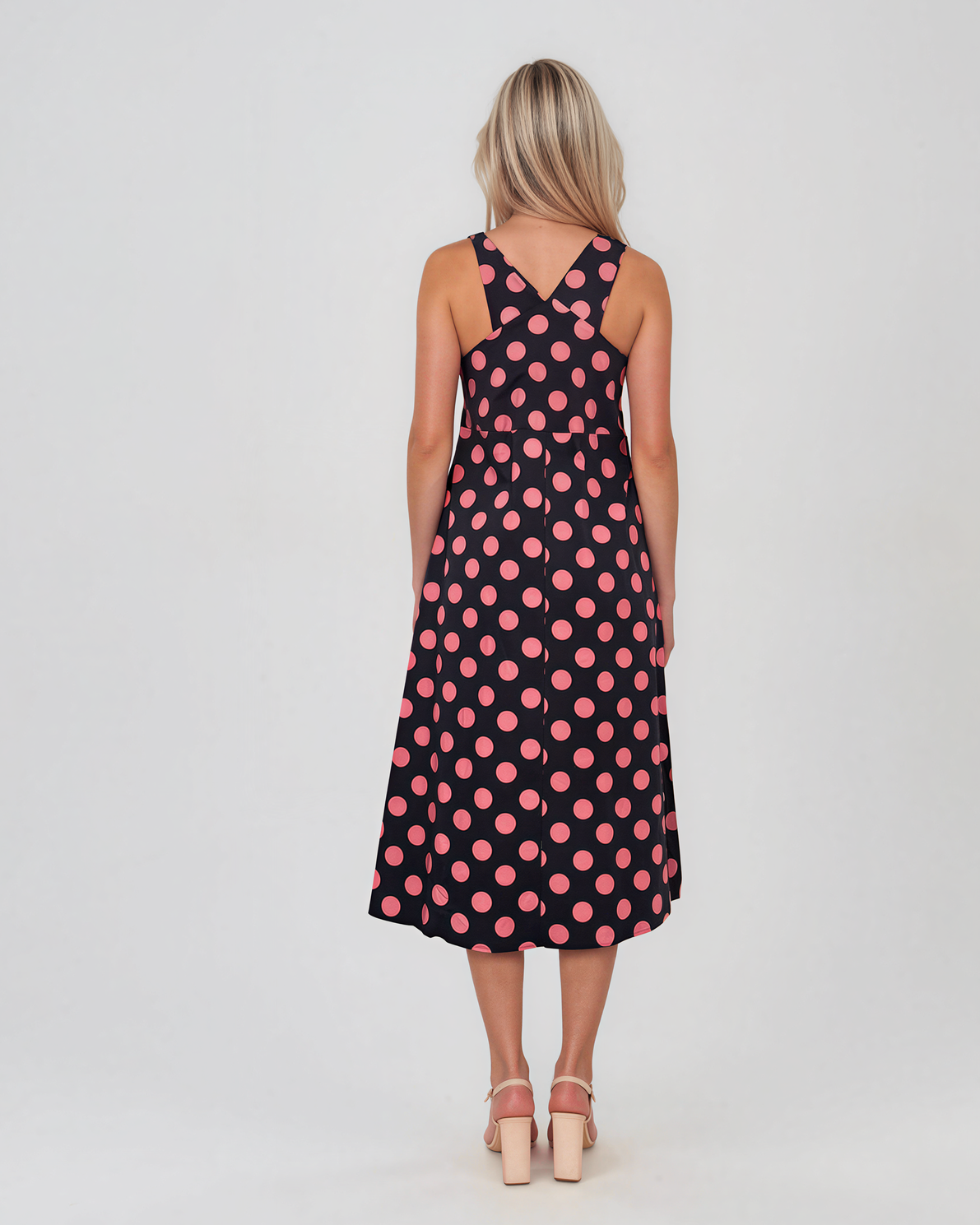 Rochie sarafan cu buline bleumarin HL127