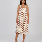 Rochie sarafan cu buline crem HL127
