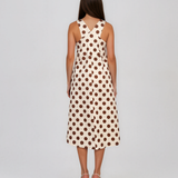 Rochie sarafan cu buline crem HL127