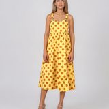 Rochie sarafan cu buline galben HL127