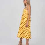 Rochie sarafan cu buline galben HL127