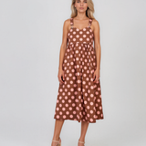 Rochie sarafan cu buline maro HL127