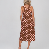 Rochie sarafan cu buline maro HL127