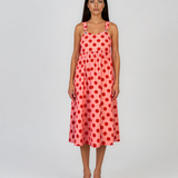 Rochie sarafan cu buline roz HL127