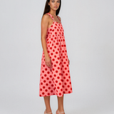 Rochie sarafan cu buline roz HL127