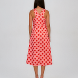 Rochie sarafan cu buline roz HL127
