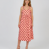 Rochie sarafan cu buline roz-prafuit HL127