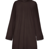 Rochie scurtă cu mâneci lungi şi detaliu de legat maro închis VERO MODA VM005