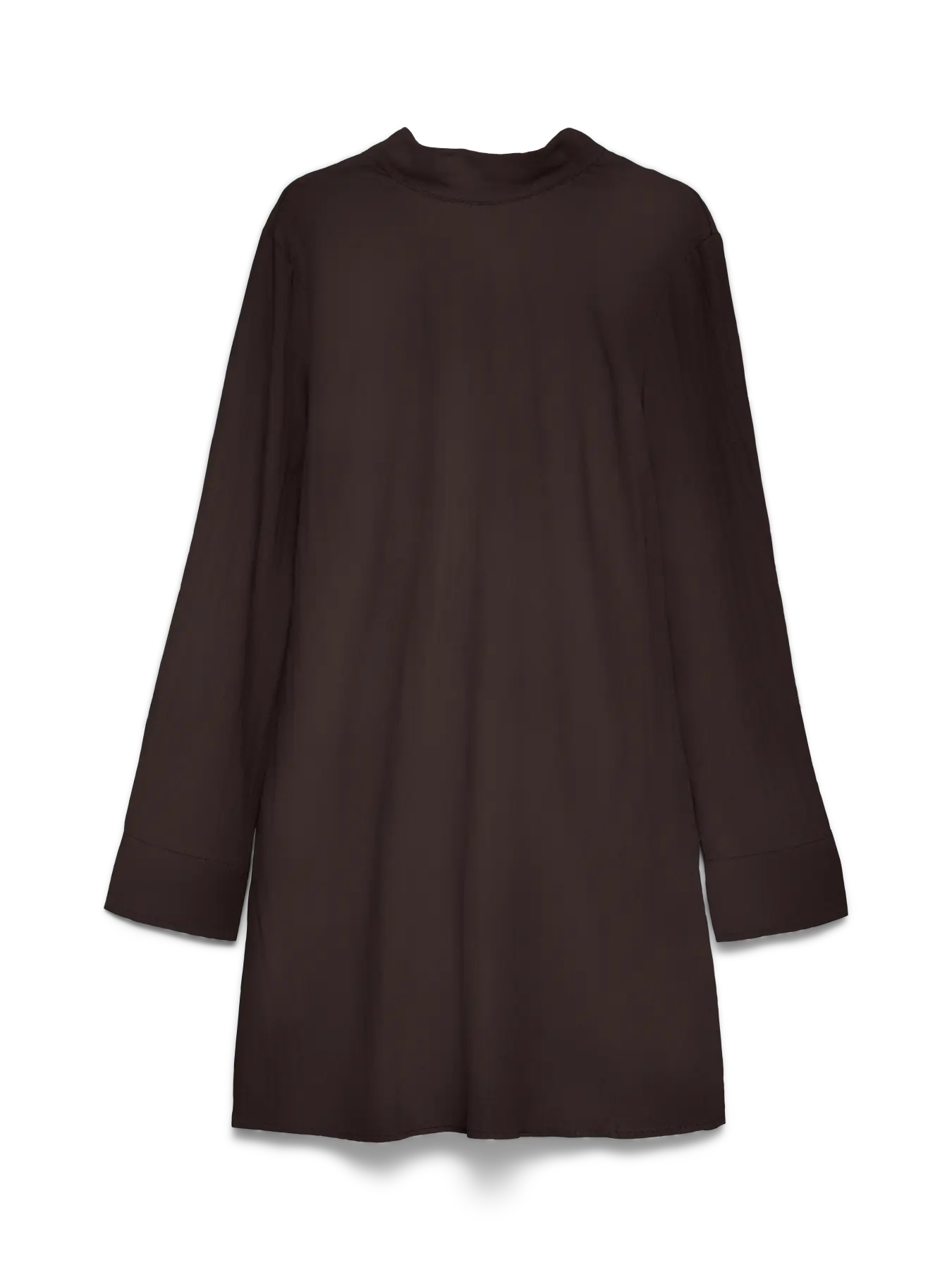 Rochie scurtă cu mâneci lungi şi detaliu de legat maro închis VERO MODA VM005