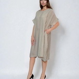 Rochie stil A cu dungi crem 