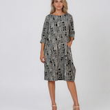 Rochie stil balon cu buzunare negru PN079