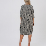 Rochie stil balon cu buzunare negru PN079