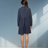 Rochie stil cămașă din denim bleumarin 