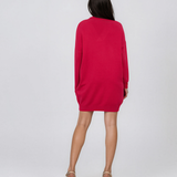 Rochie tip pulover cu decolteu în V ciclam HL246