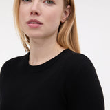 Rochie tricotată în formă de A cu mâneci trei sferturi neagră ORSAY negru ORS005