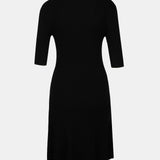 Rochie tricotată în formă de A cu mâneci trei sferturi neagră ORSAY negru ORS005