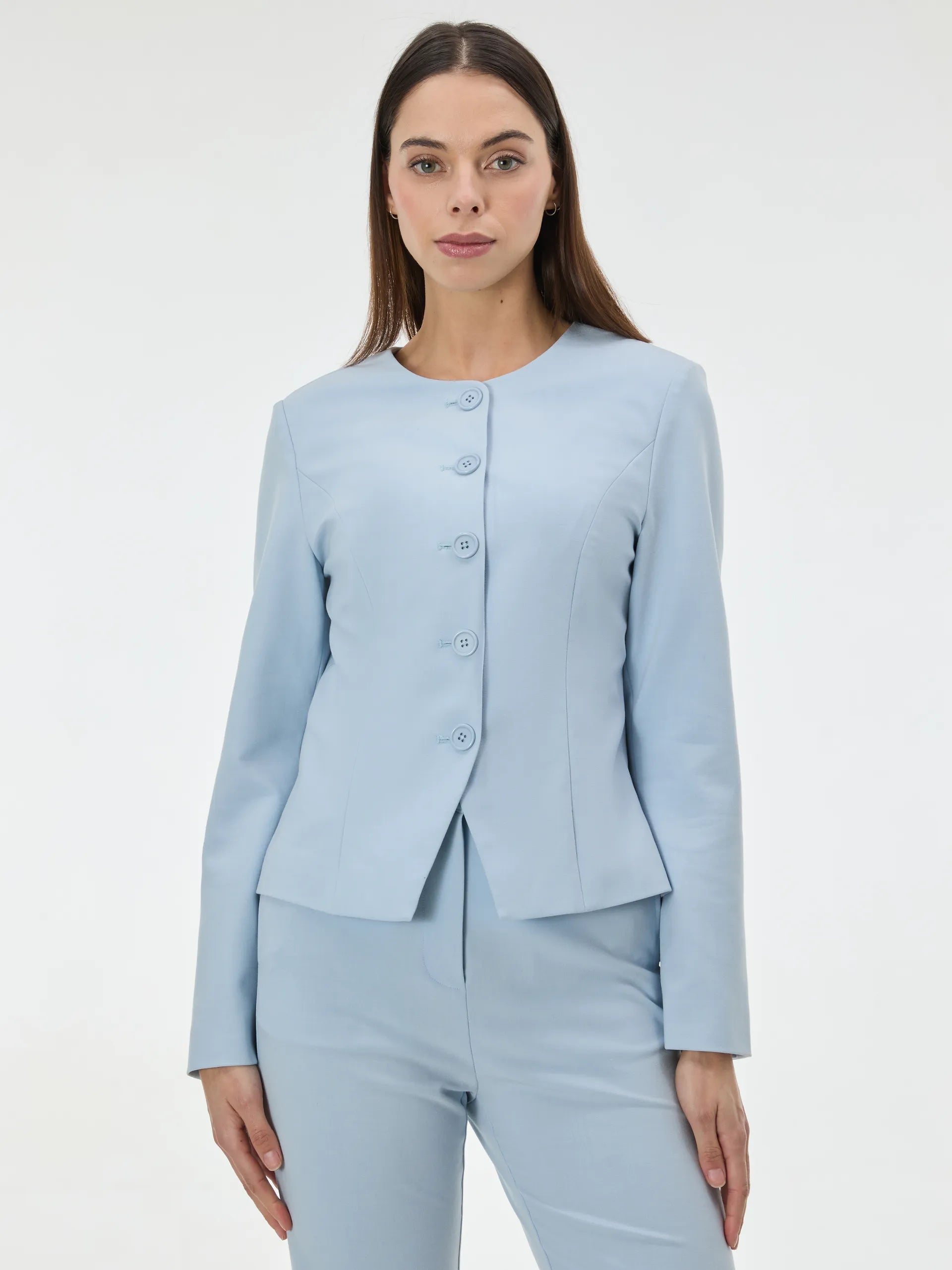 Sacou cambrat fără guler ORSAY bleu ORS021
