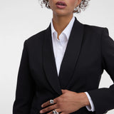 Sacou din mix de bumbac cu clapete la un nasture  ORSAY negru ORS006