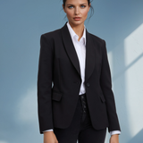 Sacou din mix de bumbac cu clapete la un nasture  ORSAY negru ORS006