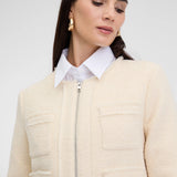 Sacou elegant fără revere cu mâneci lungi ORSAY crem ORS02
