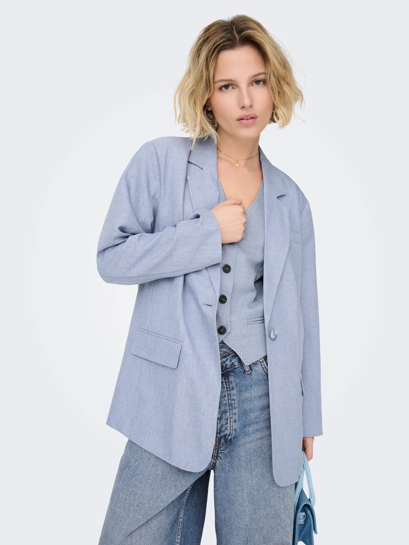 Sacou oversize tip boyfriend bleu ONLY ON002