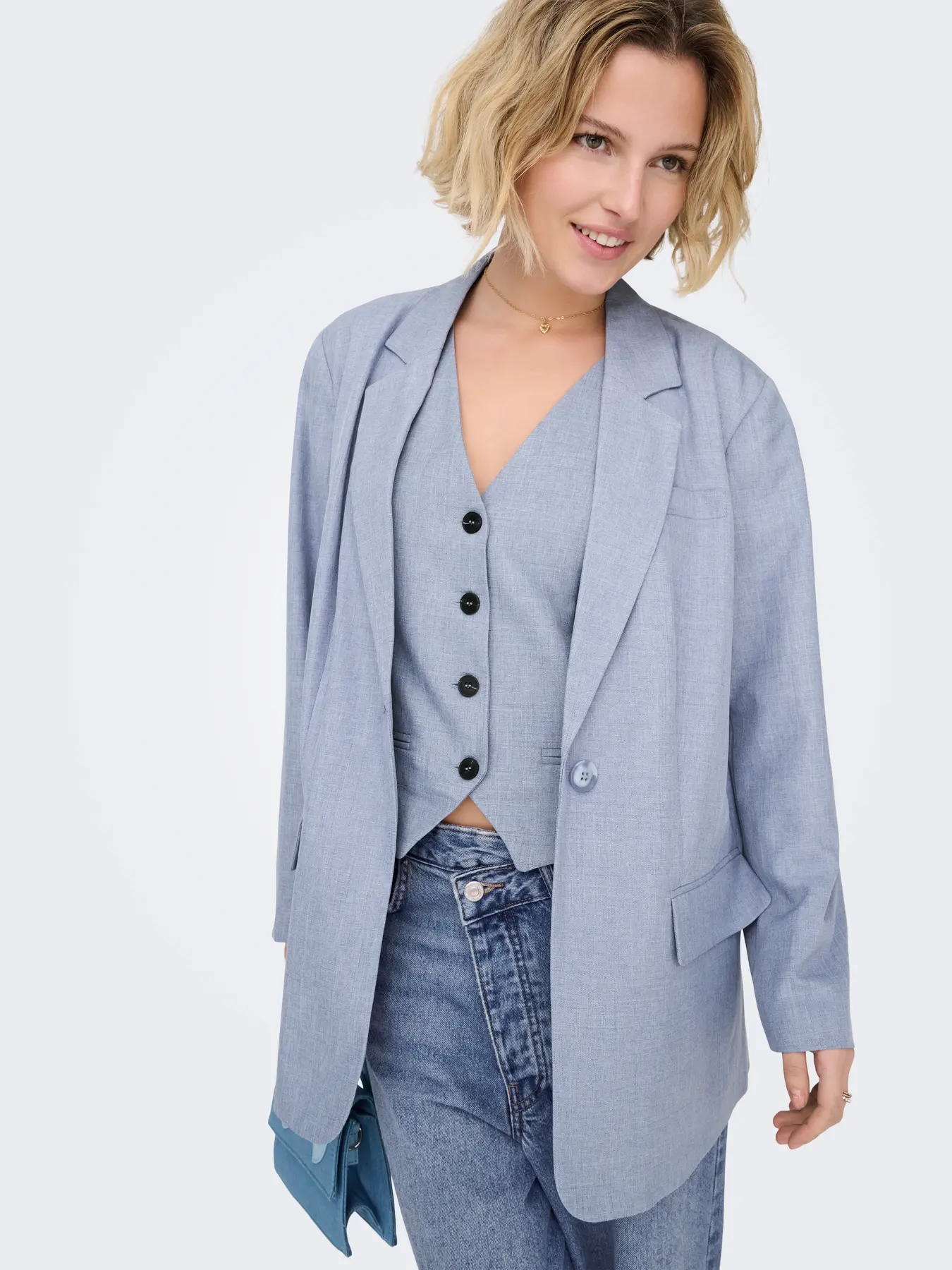 Sacou oversize tip boyfriend bleu ONLY ON002