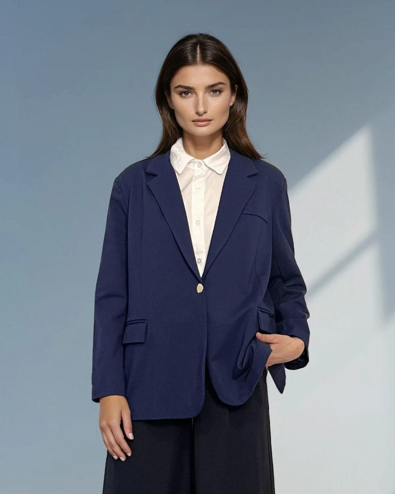 Sacou oversized damă bleumarin 