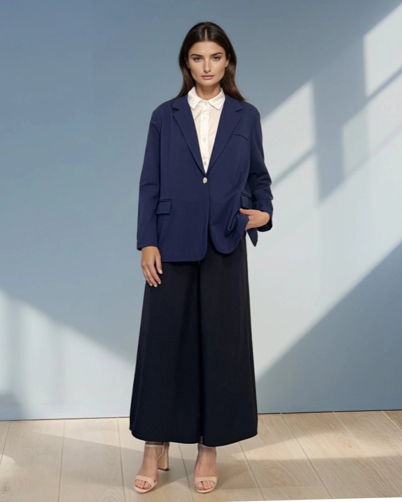 Sacou oversized damă bleumarin 