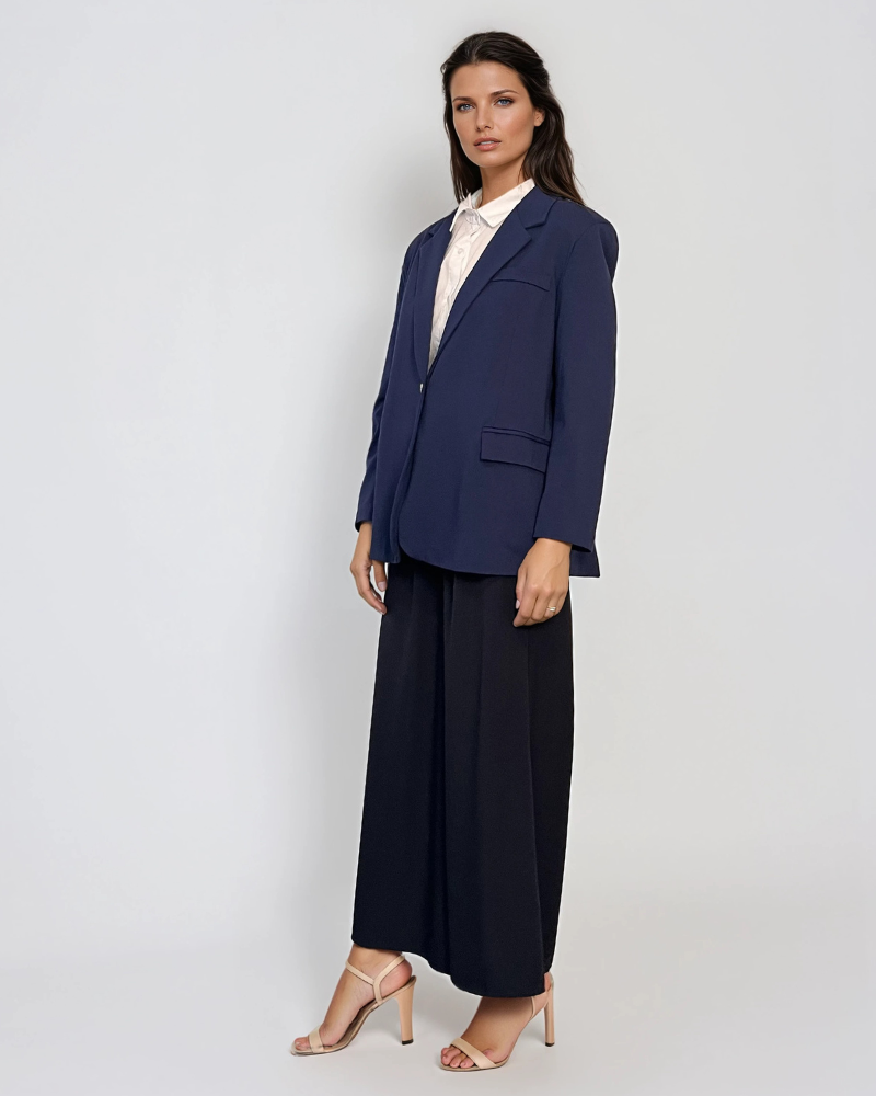 Sacou oversized damă bleumarin 
