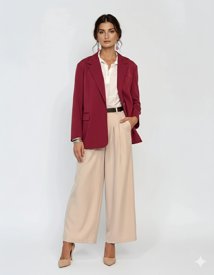 Sacou oversized damă grena 