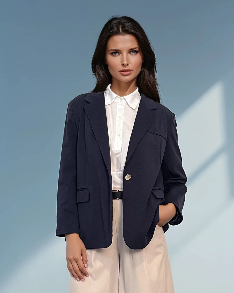 Sacou oversized damă navy 