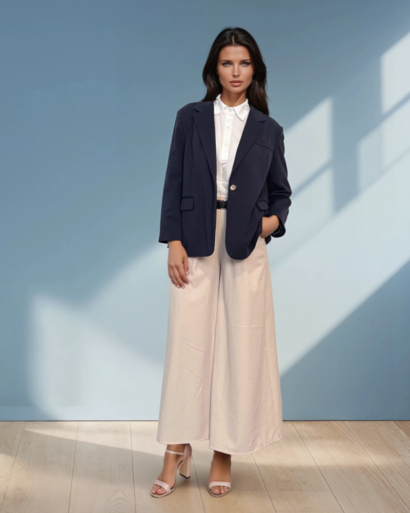 Sacou oversized damă navy 