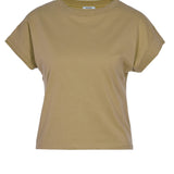 Tricou bumbac cu decolteu rotund și model perforat ORSAY kaki ORS029
