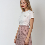 Tricou cu Mickey din strasuri alb 