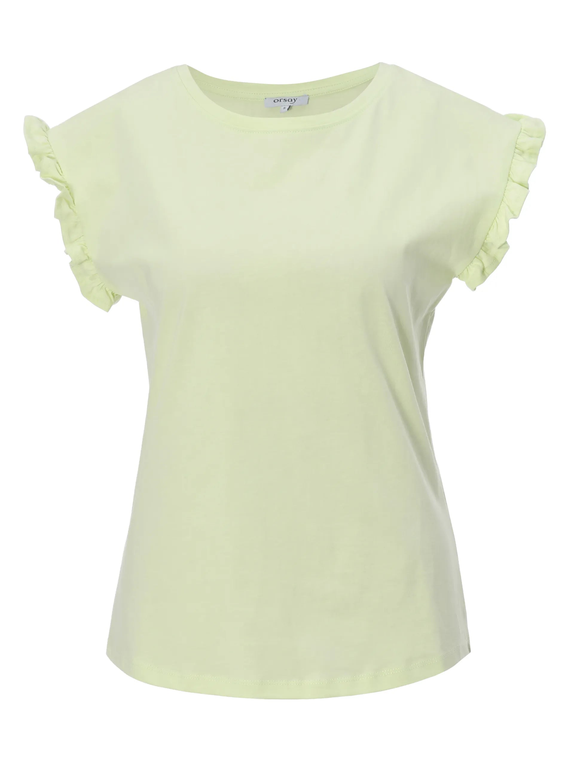 Tricou din bumbac cu volane la umeri ORSAY verde ORS014