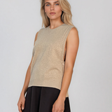 Vestă din tricot reiat cu nasturi laterali grej HL239