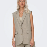 Vestă oversize cu croială de costum beige ONLY ON003