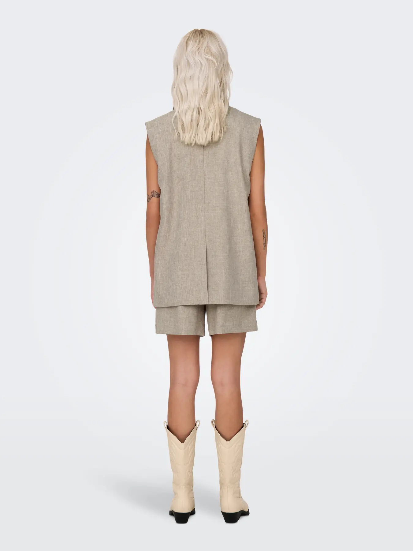 Vestă oversize cu croială de costum beige ONLY ON003