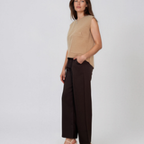 Vestă tricotată cu fermoar beige PN110