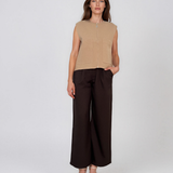Vestă tricotată cu fermoar beige PN110